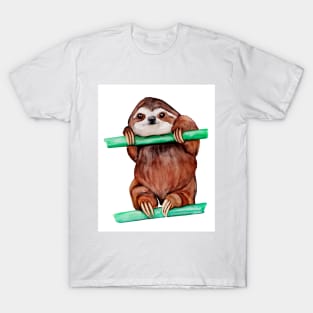 Watercolor - Baby sloth T-Shirt